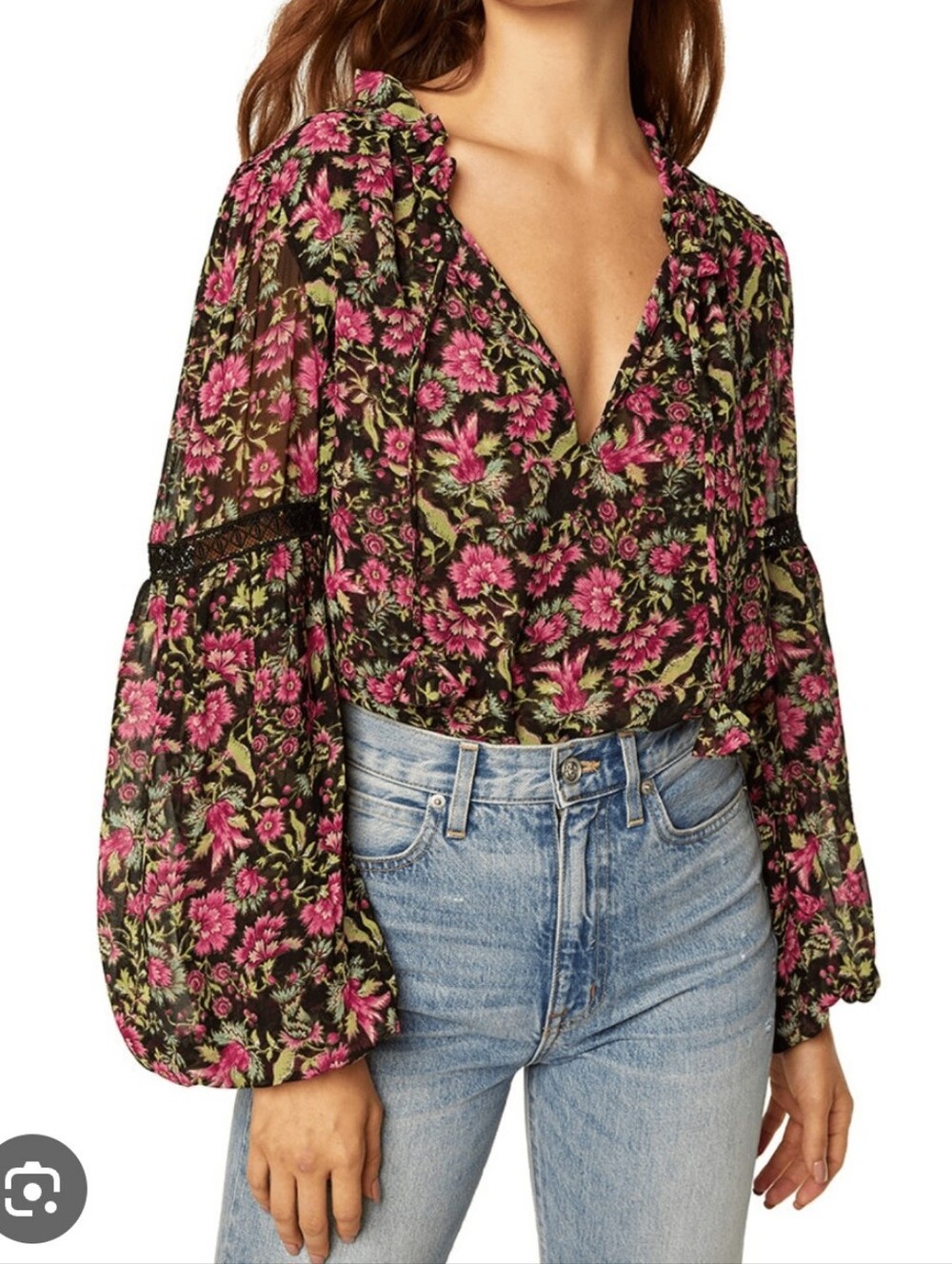 MISA LOS ANGELES I L Alicia Blouse I fuschia floral
